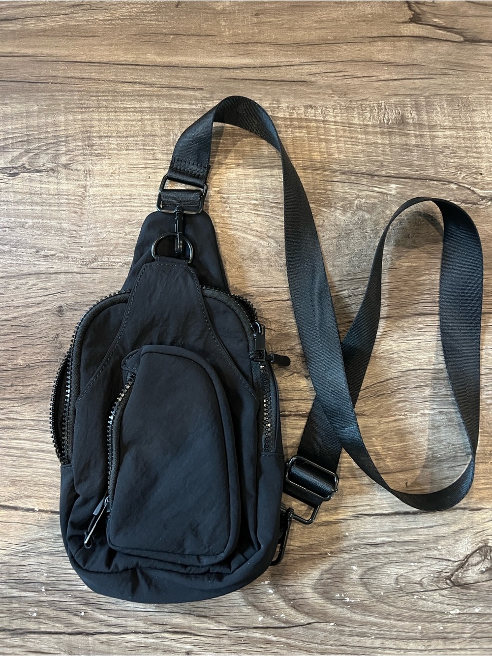 Antik Kraft Black Nylon Sling Bag Convertible Crossbody Travel Backpack